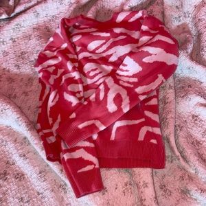 Pink and White Zebra Print Sweatshirt
